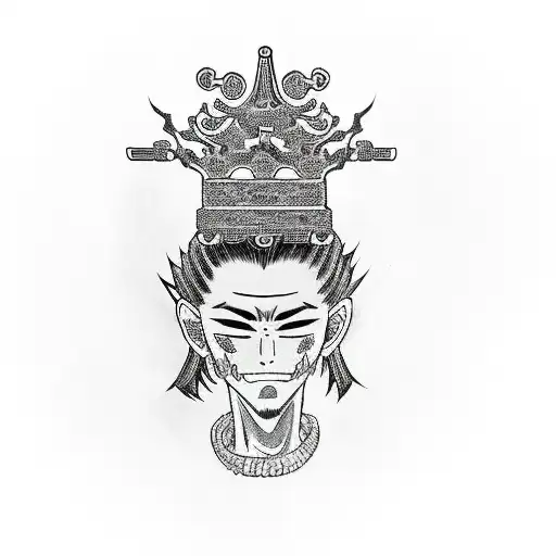 An Anime Character With A Crown On His Head