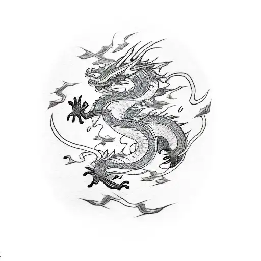 Dragon With Lightning Bolts