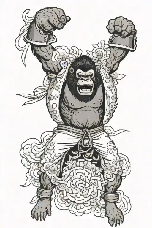 Angry Gorilla Wearing Boxing Gloves
