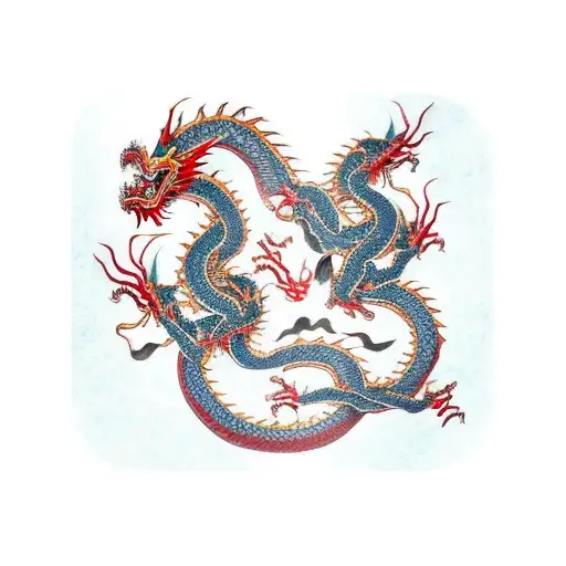 Two Chinese Dragons Showing Balance