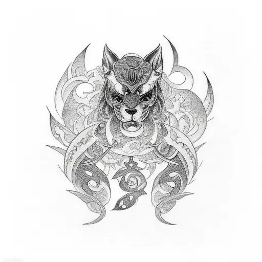 Black Tattoo With Elven Ornament And Pattern Expressing The Beauty And Power Of Nature