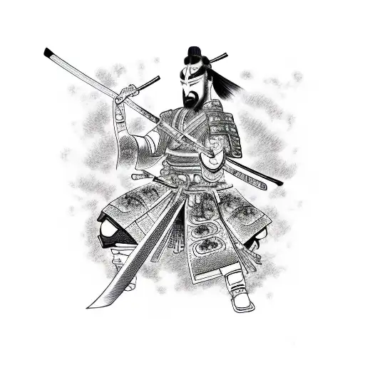 Samurai Holding A Sword Capturing Souls