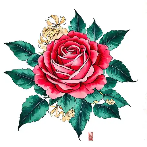 Venus Symbol And Rose Intertwined