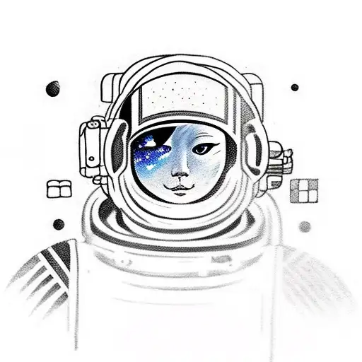 An Astronaut In A Spacesuit Is Reflected In The Eye