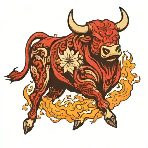 Bull With Fiery Body