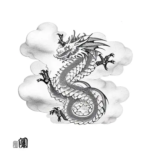 Dragon With Kanji Letters