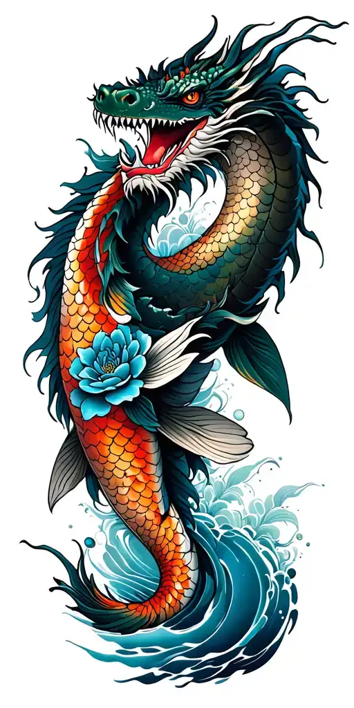 Dragon Water Koi Flower