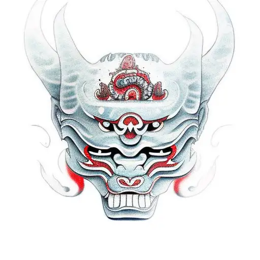 Oni Mask With Irish Color Scheme