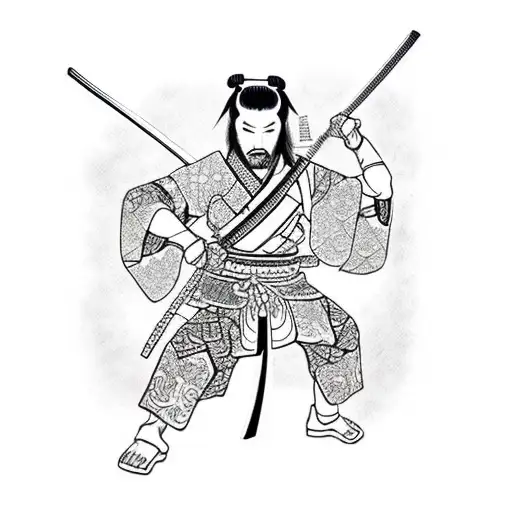 Samurai Katana With Warrior Kanji