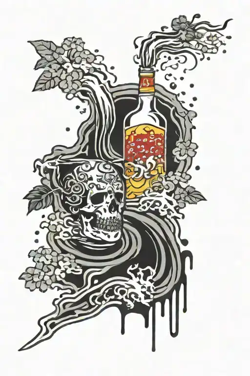 Background With Alcohol Spilled