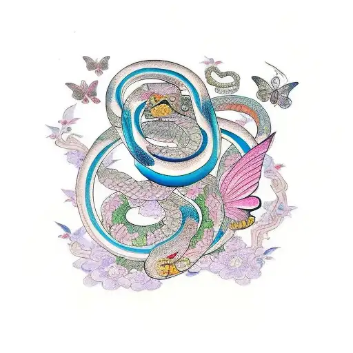 Virgo With Snake And Butterfly