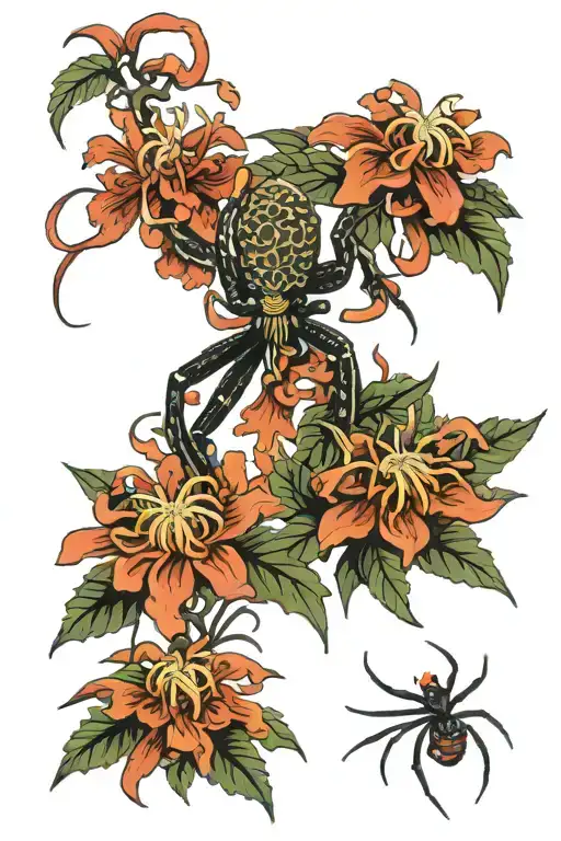 Chrysanthemum And Spider Lily