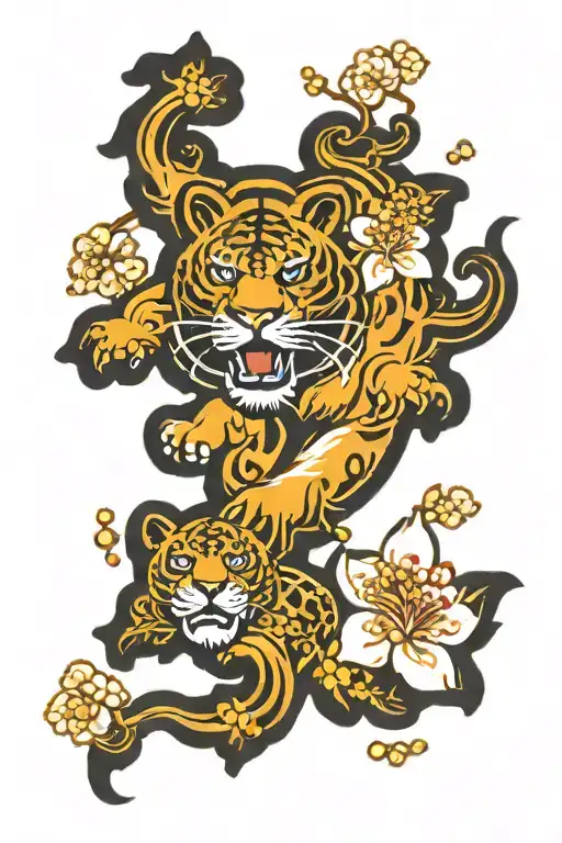 Cherry Blossom And Leo Zodiac Sign