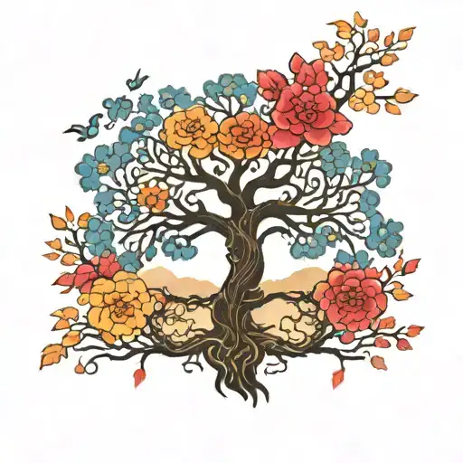 Tree Of Life Tree With Teachers And Autism Awareness