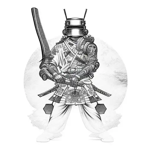 Cyberpunk Warrior With Katana