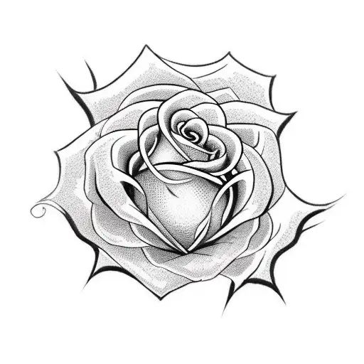 An Elegant Rose Entwined With A Coiled Snake
