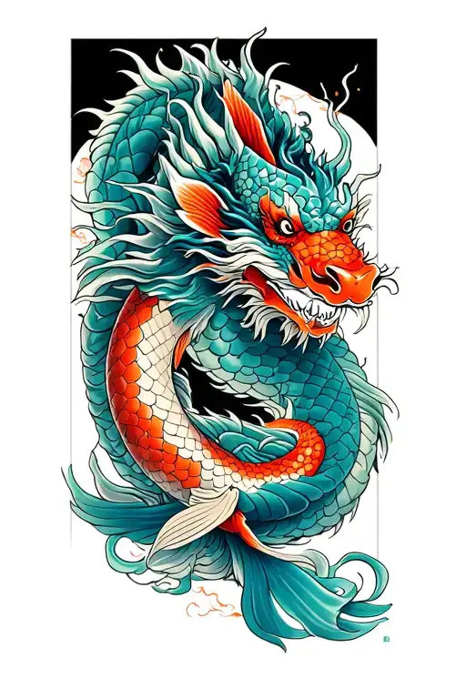 Japanese Dragon And Koi Sleeve
