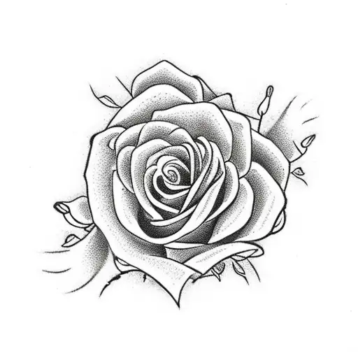 Red Roses Spine Tattoo Stencil With A Black Scorpion In The Middle Of The Flowers