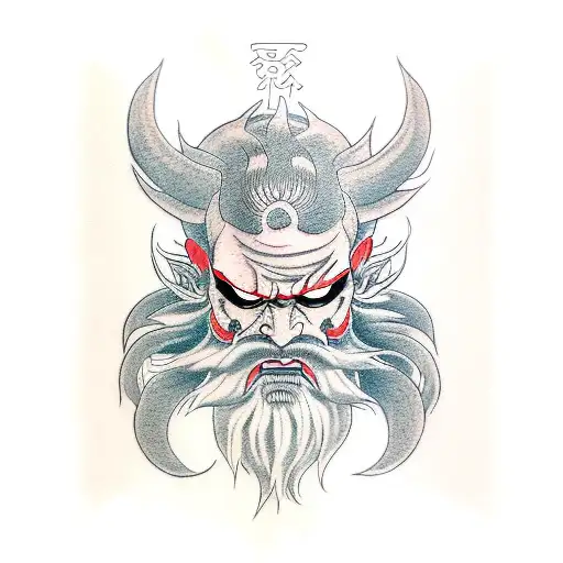 Half Demon Half Bearded Human