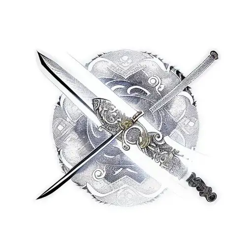 Katana Sword Half Open With Aura Around It