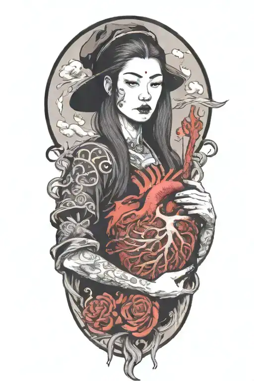 Witch Holding A Bloody Human Heart