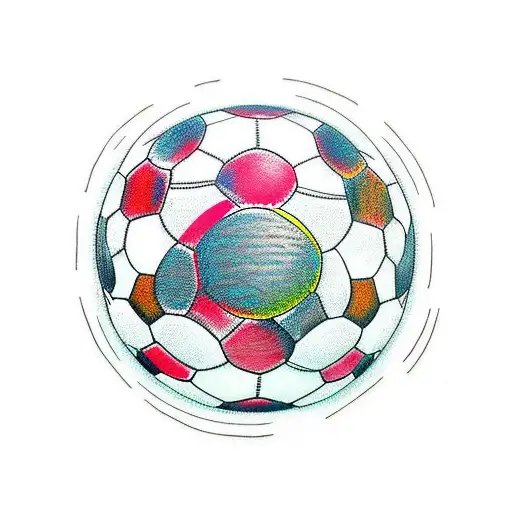 A Minimalist Tattoo Of A Soccer Ball With A Mermaid Tail