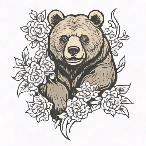 Bear With Flowers