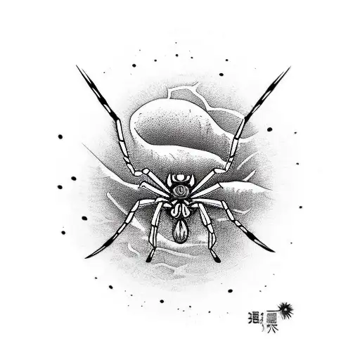 A Knife With A Spider On The Knife's Blade