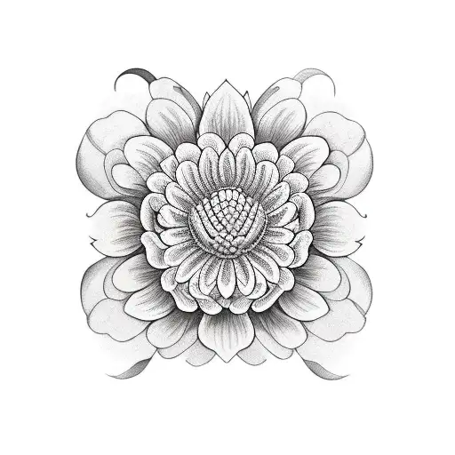 Chrysanthemum Flower With Skull