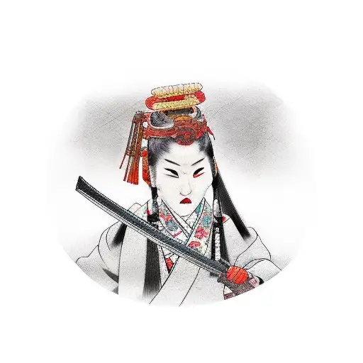 Woman With A Katana Bleeding