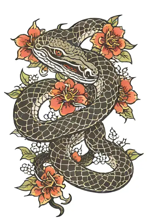 Snake And Flower