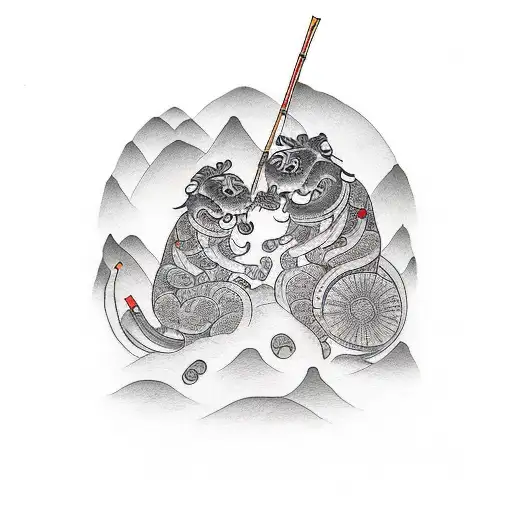 Father And Child Playing Instruments Together