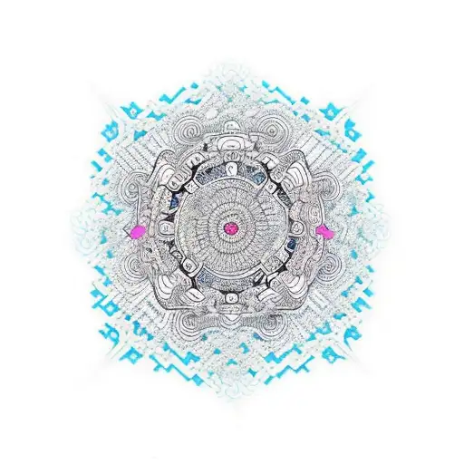 A Spiritual Symbol Composed Of Intricate Data Patterns