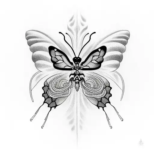 Butterfly With Spider Lilly's