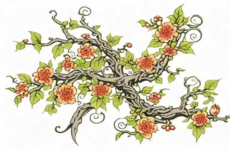 Vines Intertwining With Branches