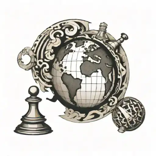 An Abstract Design Of A Globe Being Conquered By A Chess Piece Representing Business Strategy