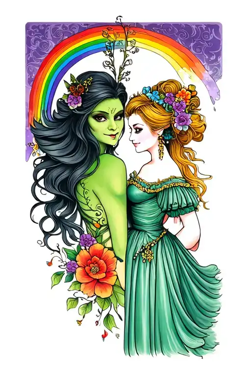 I Would Like To Create A Wicked Fantasy Image Taking Glinda Elphaba Yn And Yang Rainbow