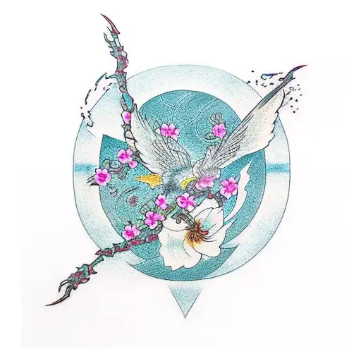 Algiz Phoenix Cherry Blossom Reiki