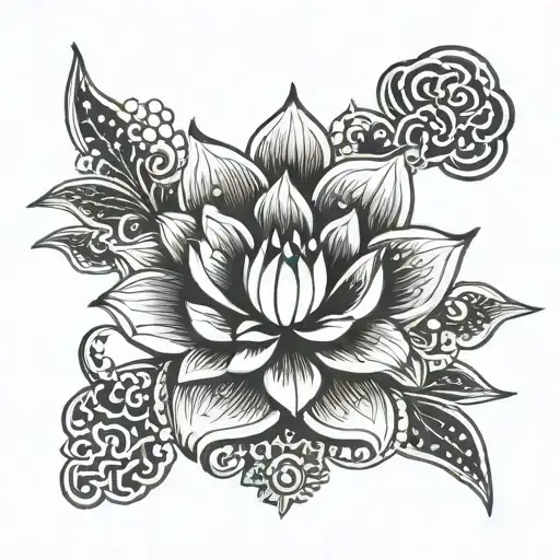 Lotus And Ohm Symbol
