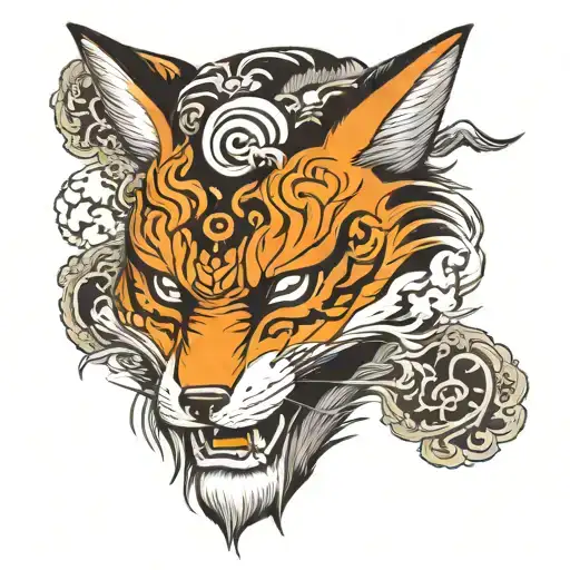 Man In Fox Mask Plays Japanese Style