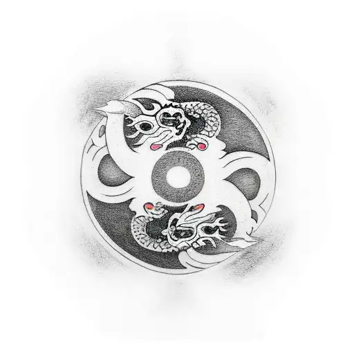 Yin And Yang Tiger And Dragon Half Sleeve