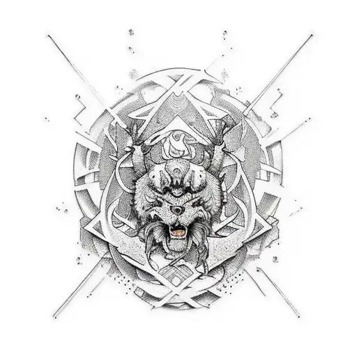 Combine Elements Of Hardstyle Music And Abstract Drawing In A Tattoo Design
