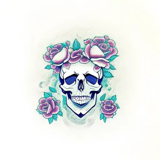 Skull With Roses