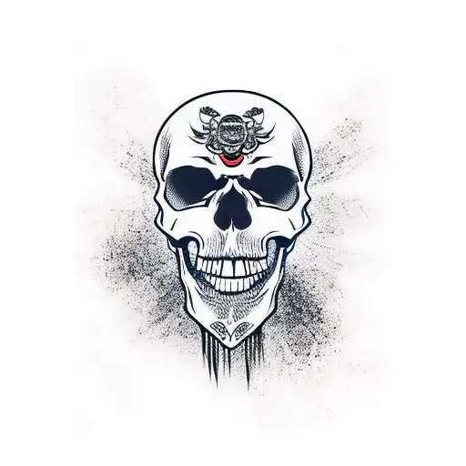 Skull With Samurai Mask