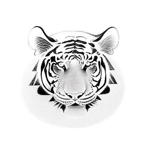 Japanese Kanji Symbol For 'Strength' Incorporated With A Tiger Design