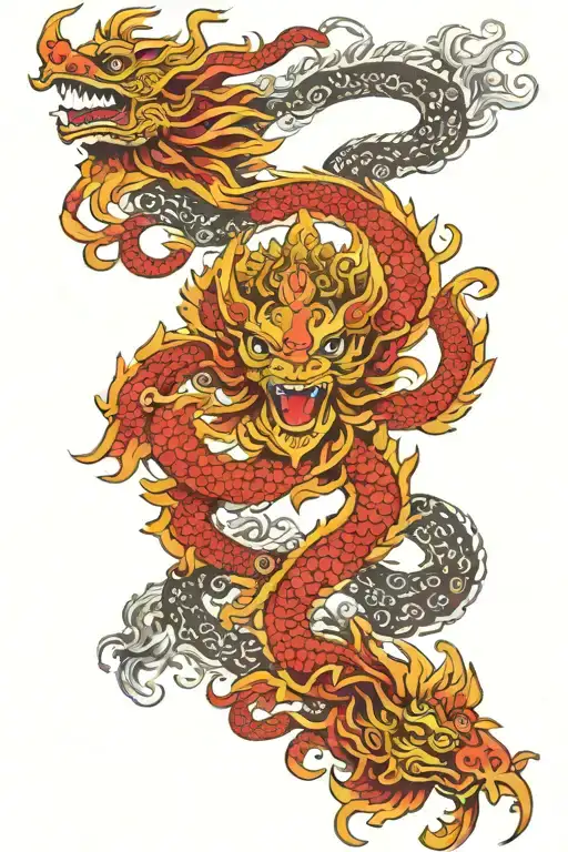 Ganesh Dragon Phoenix Mandala