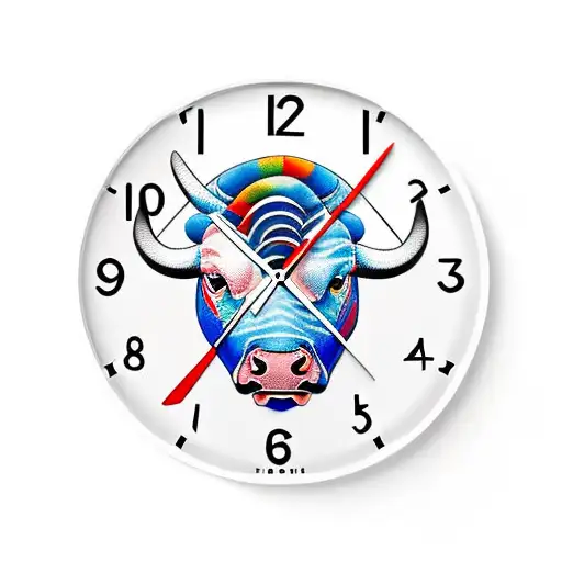 3D Bull With Time Clocks
