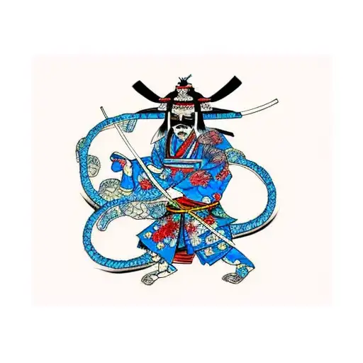 Samurai Style With Blue Buntings