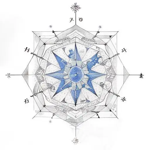 Geometric Symmetrical Constellation Map Of The Client's Zodiac Sign