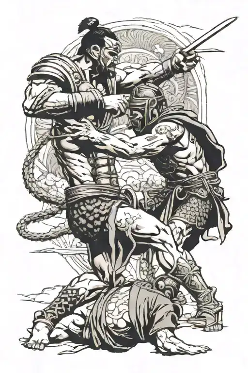 Gladiator Taking Down Roman Emperor